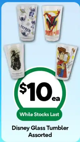 Woolworths Disney Glass Tumbler Assorted offer