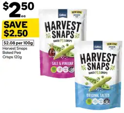 Woolworths Calbee Harvest Snaps Baked Pea Crisps offer