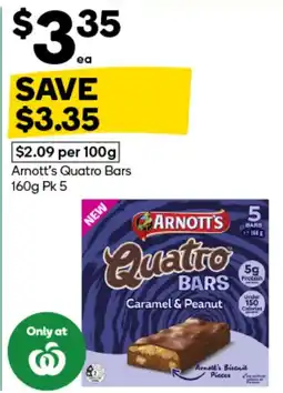 Woolworths Arnott's Quatro Bars offer