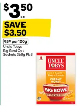 Woolworths Uncle Tobys Big Bowl Oat offer