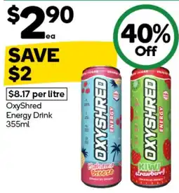 Woolworths OxyShred Energy Drink offer