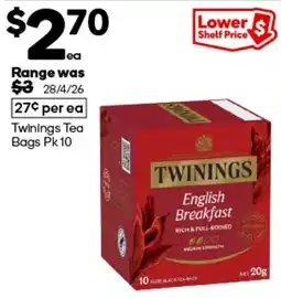Woolworths Twinings English Breakfast offer