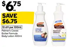 Woolworths Palmer's Cocoa Butter Formula Body Lotion offer