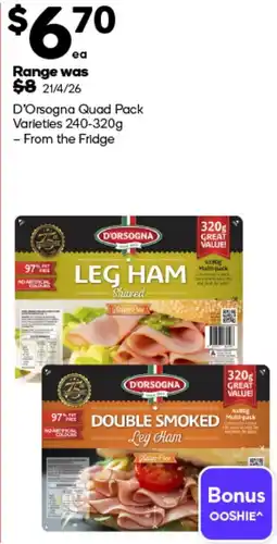 Woolworths D'Orsogna Leg Ham offer