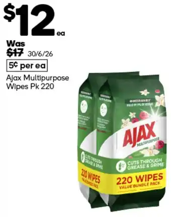 Woolworths Ajax Multipurpose Wipes offer