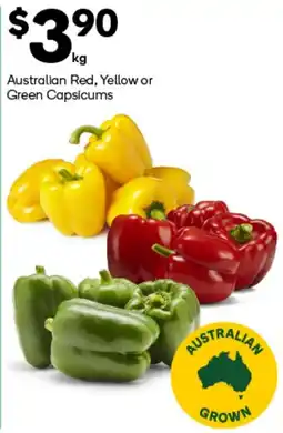 Woolworths Australian Red, Yellow or Green Capsicums offer
