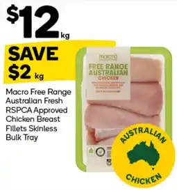 Woolworths Macro Free Range Australian Fresh Chicken Breast Fillets Skinless offer