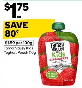 Woolworths Tamar Valley Kids Yoghurt Pouch offer