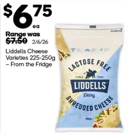 Woolworths Liddells Cheese Varieties offer