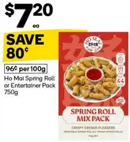 Woolworths Ho Mai Spring Roll Mix Pack offer