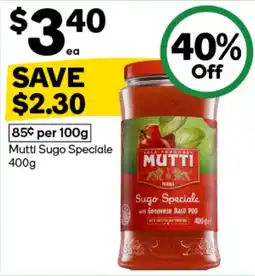Woolworths Mutti Sugo Speciale offer