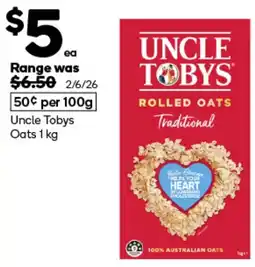 Woolworths Uncle Tobys Rolled Oats Traditional offer