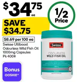 Woolworths Swisse Odourless Wild Fish Oil offer