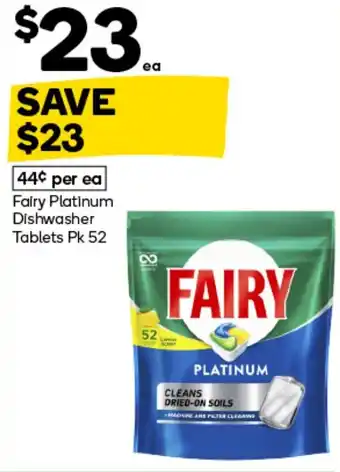 Woolworths Fairy Platinum Dishwasher Tablets offer