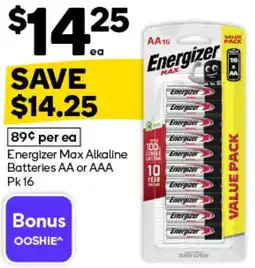 Woolworths Energizer Max Alkaline Batteries AA or AAA offer