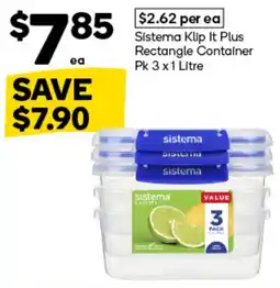 Woolworths Sistema Klip It Plus Rectangle Container offer