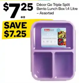 Woolworths Decor Go Triple Split Bento Lunch Box offer