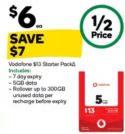 Woolworths Vodafone $13 Starter Pack offer