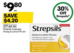 Woolworths Strepsils Lozenges Honey & Lemon offer
