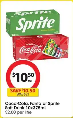Coles Coca-Cola, Fanta or Sprite Soft Drink offer