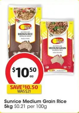 Coles Sunrice Medium Grain Rice offer