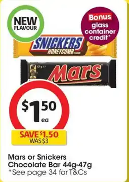 Coles Mars or Snickers Chocolate Bar offer