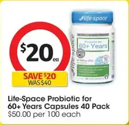 Coles Life-Space Probiotic for 60+ Years Capsules offer