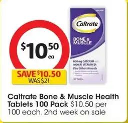 Coles Caltrate Bone & Muscle Health Tablets offer