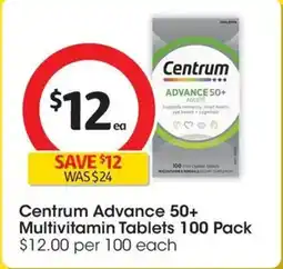 Coles Centrum Advance 50+ Multivitamin Tablets offer