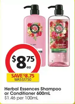 Coles Herbal Essences Shampoo or Conditioner offer
