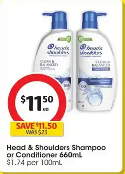Coles Head & Shoulders Shampoo or Conditioner offer