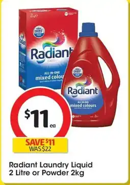 Coles Radiant Laundry Liquid or Powder offer