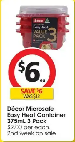 Coles Décor Microsafe Easy Heat Container offer