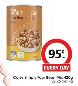 Coles Coles Simply Four Bean Mix offer