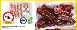 Coles Coles Australian Pork Spare Ribs offer