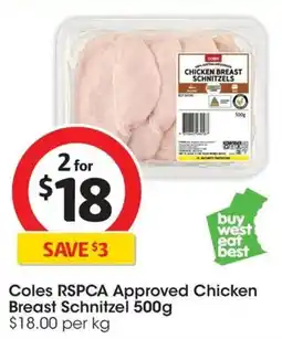 Coles Coles RSPCA Approved Chicken Breast Schnitzel offer