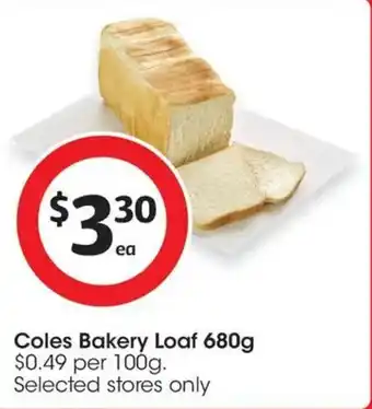 Coles Coles Bakery Loaf offer