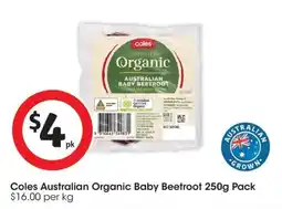 Coles Coles Australian Organic Baby Beetroot Pack offer