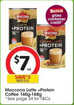 Coles Moccona Latte +Protein Coffee offer
