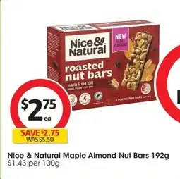 Coles Nice & Natural Maple Almond Nut Bars offer