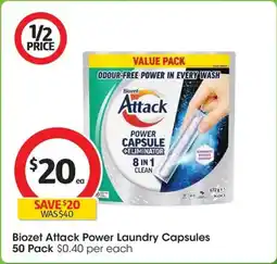 Coles Biozet Attack Power Laundry Capsules offer