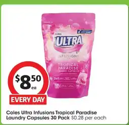 Coles Coles Ultra Infusions Tropical Paradise Laundry Capsules offer