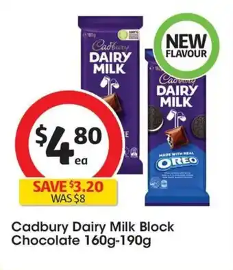 Coles Cadbury Dairy Milk Block Chocolate offer