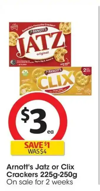 Coles Arnott's Jatz or Clix Crackers offer