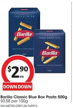 Coles Barilla Classic Blue Box Pasta offer