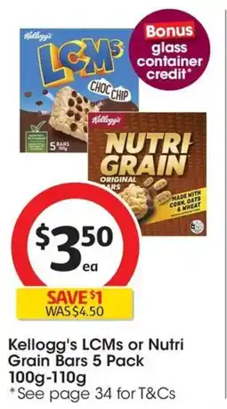 Coles Kellogg's LCMs or Nutri Grain Bars offer