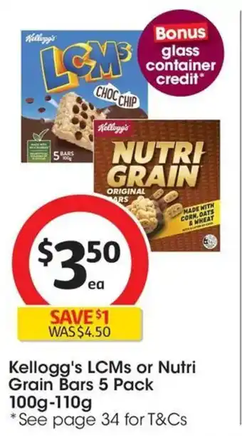 Coles Kellogg's LCMs or Nutri Grain Bars offer