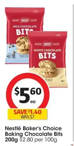 Coles Nestlé Baker's Choice Baking Chocolate Bits offer