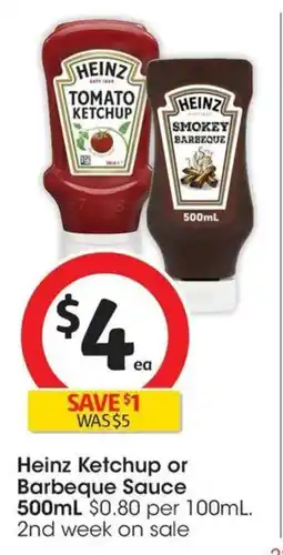 Coles Heinz Ketchup or Barbeque Sauce offer