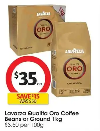 Coles Lavazza Qualita Oro Coffee Beans or Ground offer